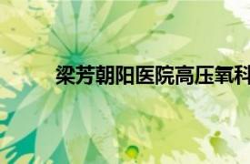 梁芳朝阳医院高压氧科副主任医师相关内容简介