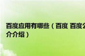 百度应用有哪些（百度 百度公司推出的一款应用软件相关内容简介介绍）