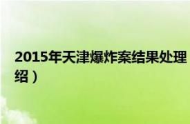 2015年天津爆炸案结果处理（11.25天津爆炸案相关内容简介介绍）