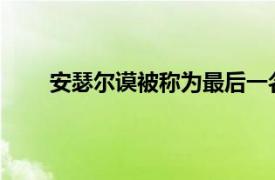 安瑟尔谟被称为最后一名教父和第一个经院哲学家