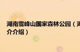 湖南雪峰山国家森林公园（湖南岣嵝峰国家森林公园相关内容简介介绍）