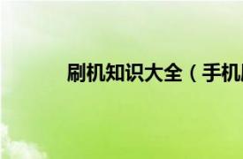 刷机知识大全（手机刷机相关内容简介介绍）