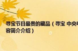 寻宝节目最贵的藏品（寻宝 中央电视台综合频道艺术品收藏类节目相关内容简介介绍）