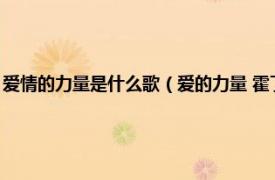 爱情的力量是什么歌（爱的力量 霍丁辉演唱的一首歌曲相关内容简介介绍）