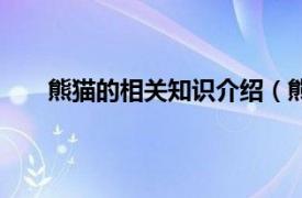 熊猫的相关知识介绍（熊猫和和相关内容简介介绍）