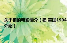 关于狼的电影简介（狼 美国1994年迈克尼科尔斯执导的电影相关内容简介介绍）