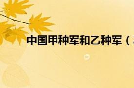 中国甲种军和乙种军（乙种军相关内容简介介绍）