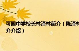 可园中学校长林泽林简介（陈泽林 广东省东莞市可园中学校长相关内容简介介绍）