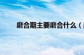 磨合期主要磨合什么（磨合期相关内容简介介绍）