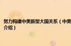 努力构建中美新型大国关系（中美新型大国关系：理论与构建相关内容简介介绍）