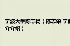 宁波大学陈志杨（陈志荣 宁波工程学院理学院副教授相关内容简介介绍）