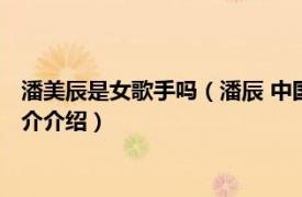 潘美辰是女歌手吗（潘辰 中国内地流行女歌手、演员相关内容简介介绍）