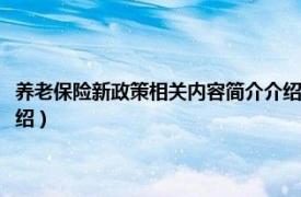 养老保险新政策相关内容简介介绍怎么写（养老保险新政策相关内容简介介绍）