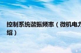 控制系统谐振频率（微机电力谐振诊断消除装置相关内容简介介绍）