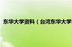 东华大学资料（台湾东华大学资讯工程学系相关内容简介介绍）