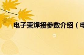 电子束焊接参数介绍（电子束焊相关内容简介介绍）