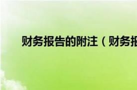 财务报告的附注（财务报告附注相关内容简介介绍）