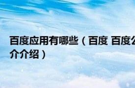 百度应用有哪些（百度 百度公司推出的一款应用软件相关内容简介介绍）