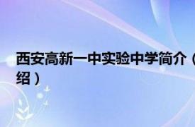 西安高新一中实验中学简介（西安高新第一中学相关内容简介介绍）