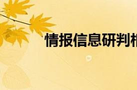 情报信息研判相关内容简介介绍