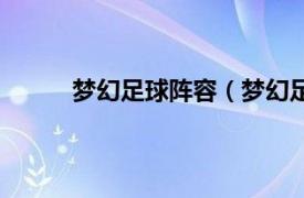 梦幻足球阵容（梦幻足球队相关内容简介介绍）