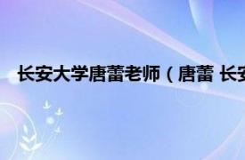 长安大学唐蕾老师（唐蕾 长安大学副教授相关内容简介介绍）