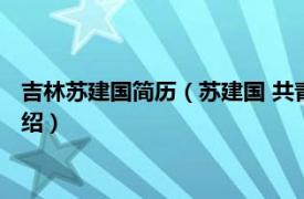 吉林苏建国简历（苏建国 共青团吉林省委副书记相关内容简介介绍）