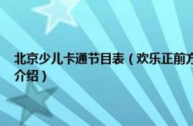 北京少儿卡通节目表（欢乐正前方 北京少儿卡通电视台节目相关内容简介介绍）