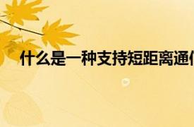 什么是一种支持短距离通信的大容量无线数字通信技术