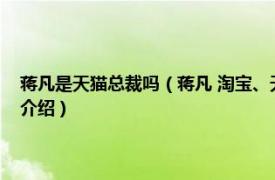 蒋凡是天猫总裁吗（蒋凡 淘宝、天猫、阿里妈妈事业群总裁相关内容简介介绍）