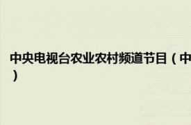 中央电视台农业农村频道节目（中央电视台农业农村频道相关内容简介介绍）