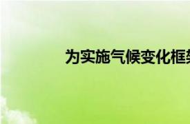 为实施气候变化框架公约国际社会制定了