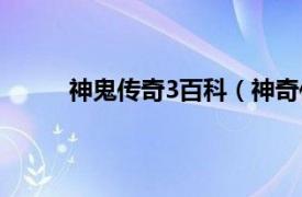 神鬼传奇3百科（神奇传说3相关内容简介介绍）