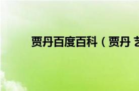 贾丹百度百科（贾丹 艺术家相关内容简介介绍）