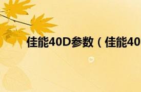 佳能40D参数（佳能40D 套机相关内容简介介绍）