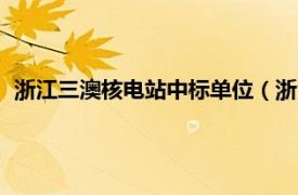 浙江三澳核电站中标单位（浙江三澳核电站相关内容简介介绍）