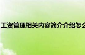 工资管理相关内容简介介绍怎么写（工资管理相关内容简介介绍）