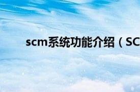 scm系统功能介绍（SCM系统相关内容简介介绍）