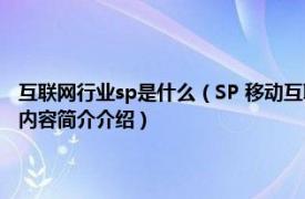 互联网行业sp是什么（SP 移动互联网服务内容应用服务的直接提供者相关内容简介介绍）