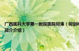 广西医科大学第一附属医院何涛（何剑峰 广西医科大学第一附属医院主任医师相关内容简介介绍）