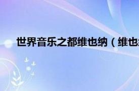 世界音乐之都维也纳（维也纳音乐之都相关内容简介介绍）