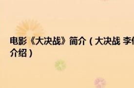 电影《大决战》简介（大决战 李俊等执导系列历史战争电影相关内容简介介绍）