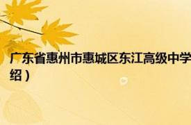 广东省惠州市惠城区东江高级中学（广东惠州东江高级中学相关内容简介介绍）