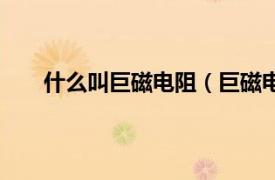 什么叫巨磁电阻（巨磁电阻材料相关内容简介介绍）