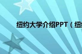 纽约大学介绍PPT（纽约大学相关内容简介介绍）