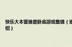 快乐大本营谁是卧底游戏集锦（谁是卧底 快乐大本营游戏相关内容简介介绍）