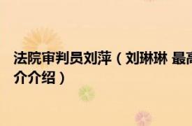 法院审判员刘萍（刘琳琳 最高人民法院刑二庭审判员相关内容简介介绍）