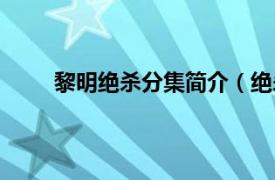 黎明绝杀分集简介（绝杀黎明相关内容简介介绍）