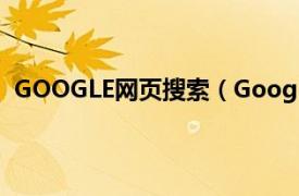 GOOGLE网页搜索（Google移动搜索相关内容简介介绍）