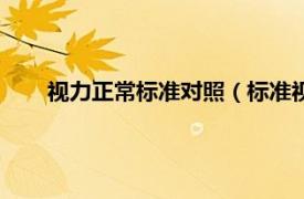 视力正常标准对照（标准视力对照表相关内容简介介绍）